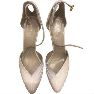 Celine White Night Out Ankle Strap Pump